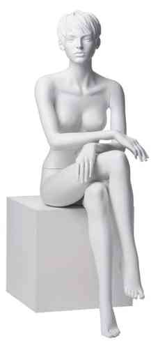 Damenfigur ADRIANA mit skulpturiertm Haar, weiß, Stellung F